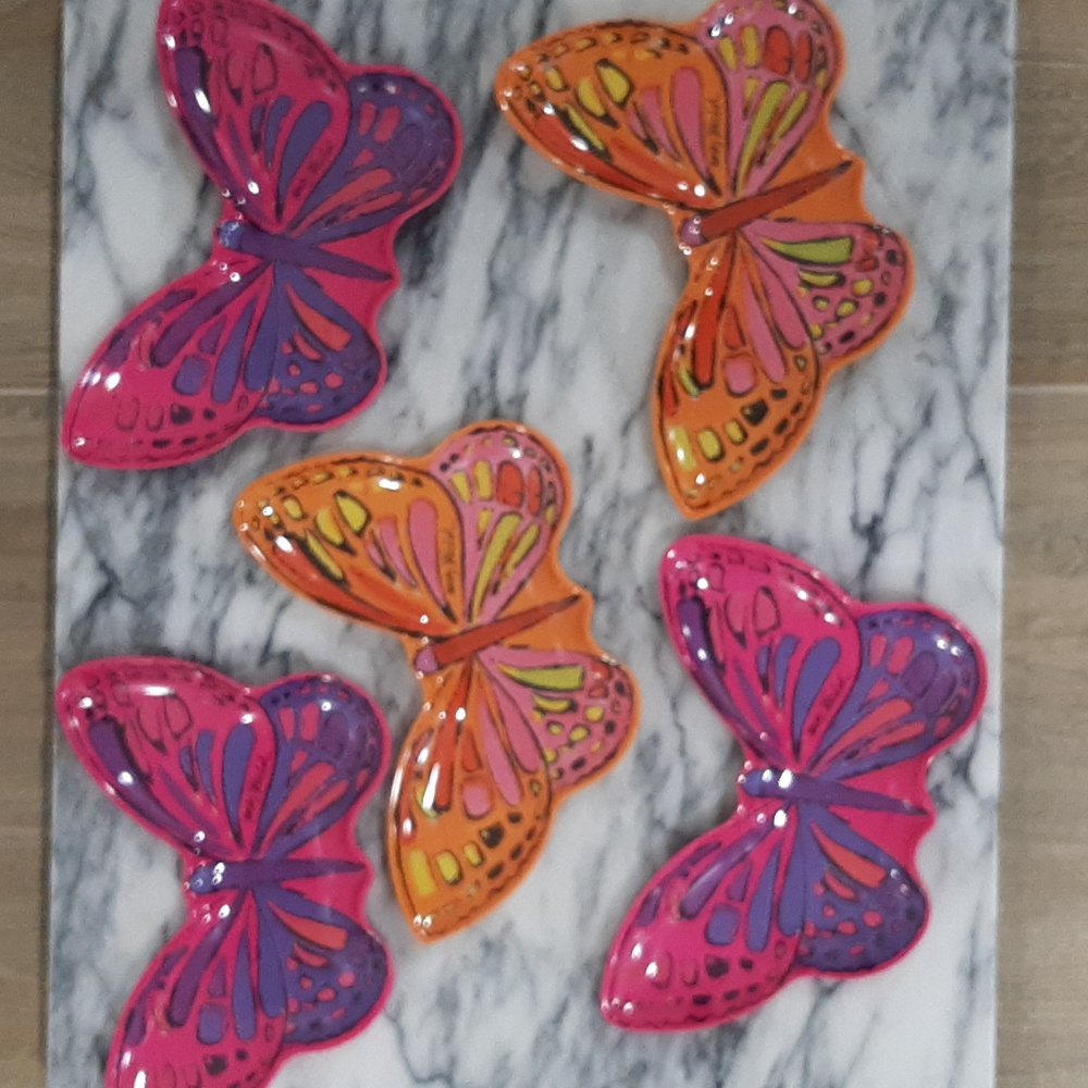 New! Andy Warhol Butterfly Plates Set of 5